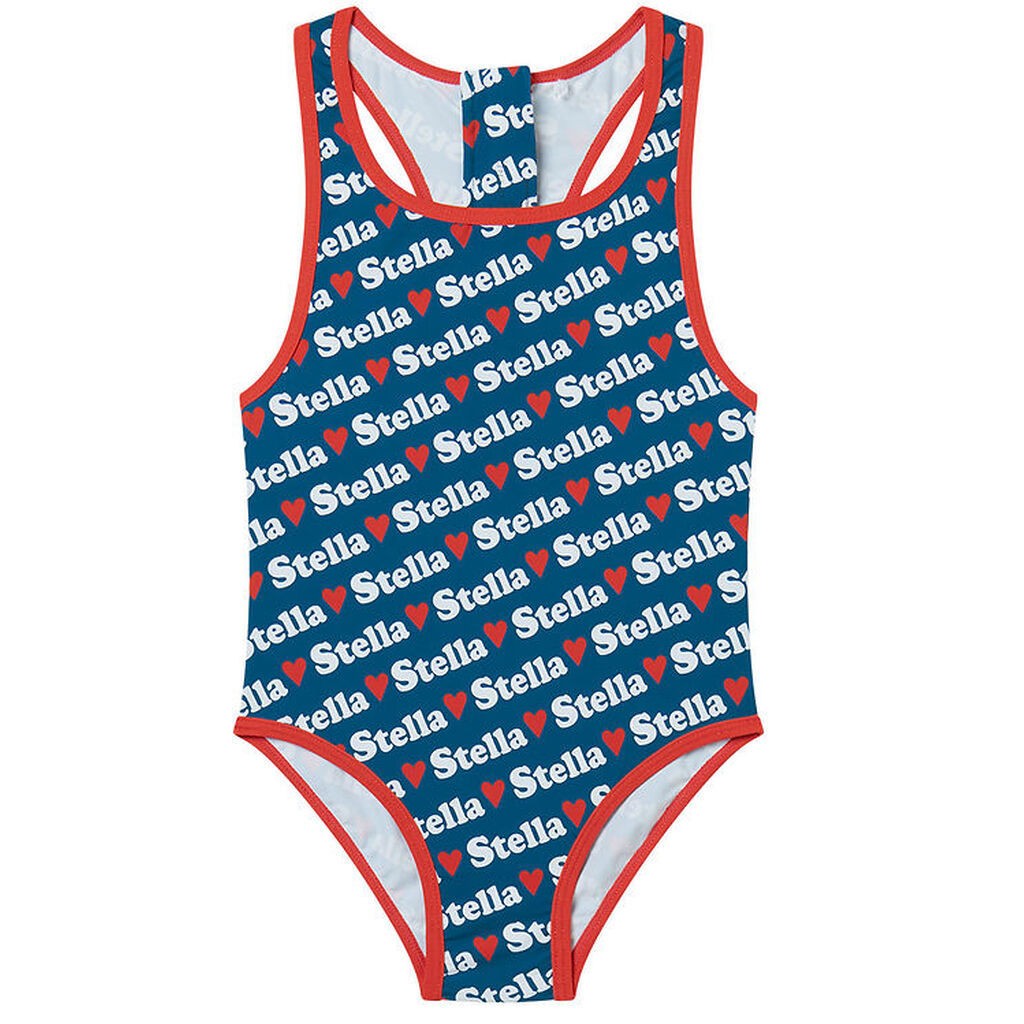 Stella McCartney Kids Badedragt - UV50+ - Blå m. Hvid/Rød