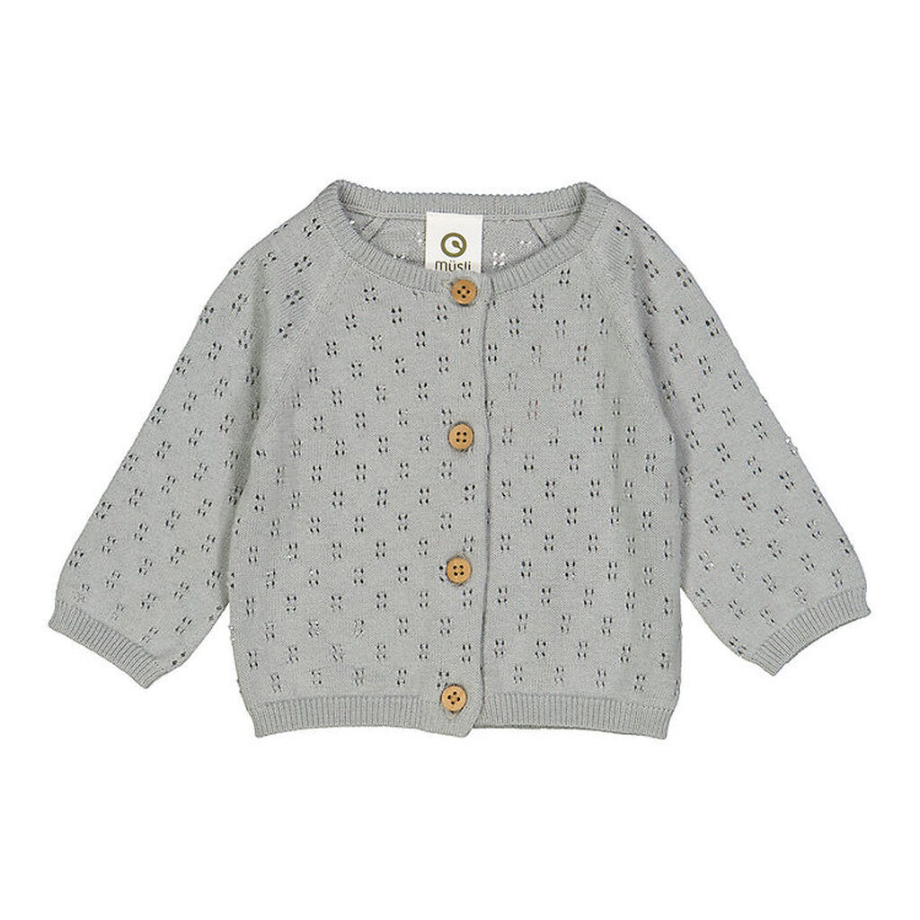 Müsli Cardigan - Strik - Pointelle - Jasmin Blue