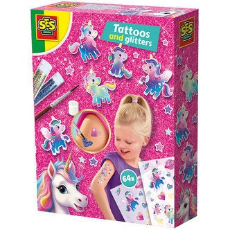SES Creative Tatoveringer Og Glitter - Enhjørning