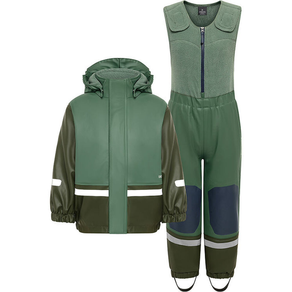 Didriksons Regntøj m. Fleece - PU - Boardman - Dark Moss