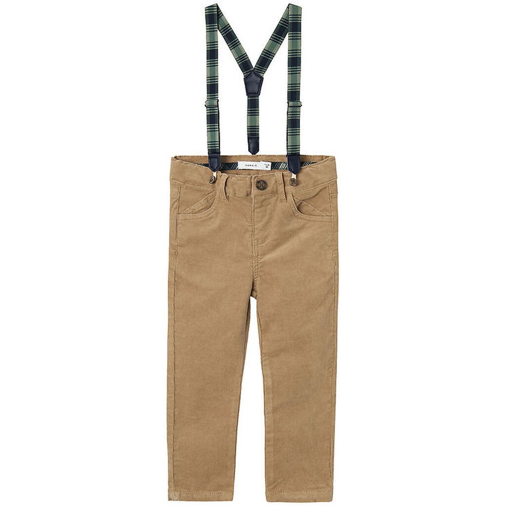 Name It Fløjlsbukser m. Seler - NmmRyan - Weathered Teak