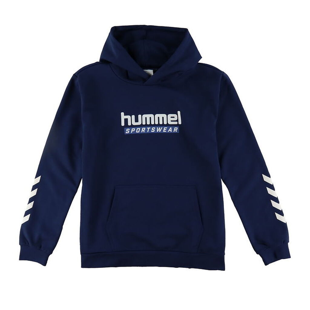 Hummel Hættetrøje - hmlJr Logo Hoodie - Dress Blue