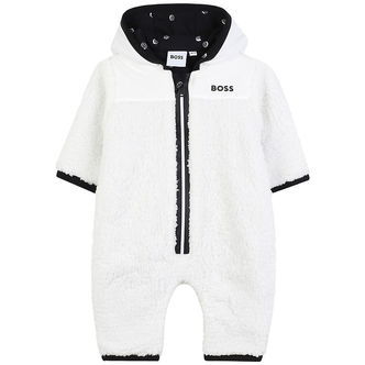 BOSS Heldragt - Teddyfleece - Offwhite m. Navy