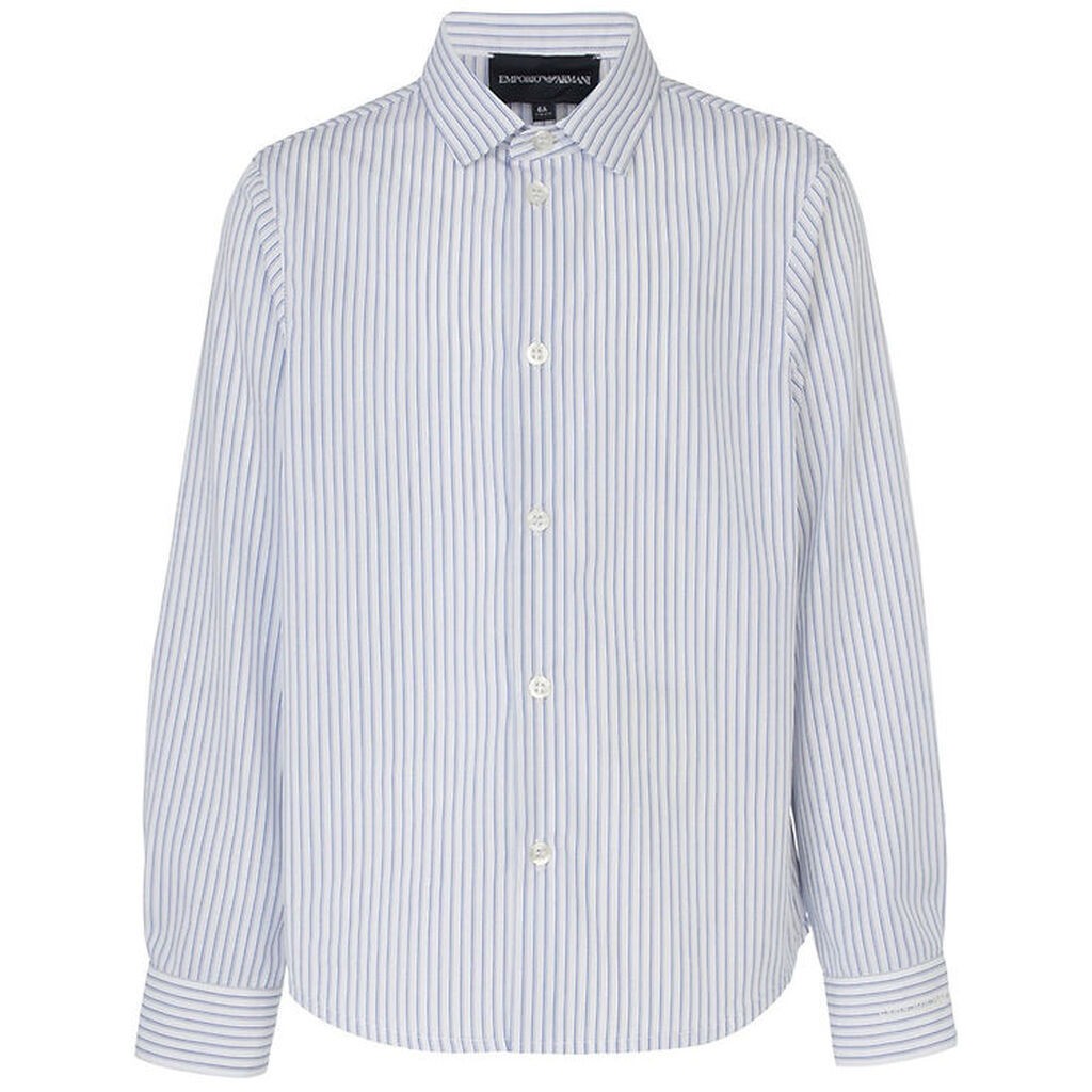 Emporio Armani Skjorte - Hvid/Blåstribet