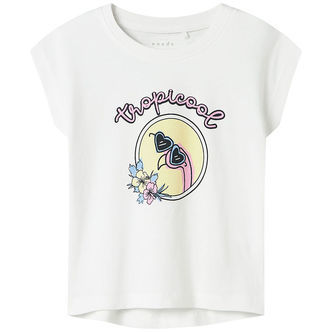 Name It T-shirt - NmfViolet - Bright White/Tropicool