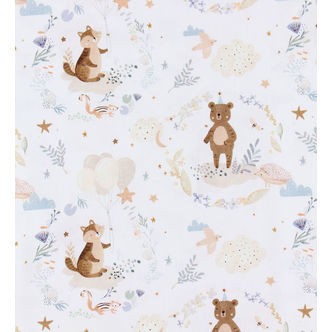 Nørgaard Madsens Sengetøj - Poplin - Baby - Hvid m. Bamser