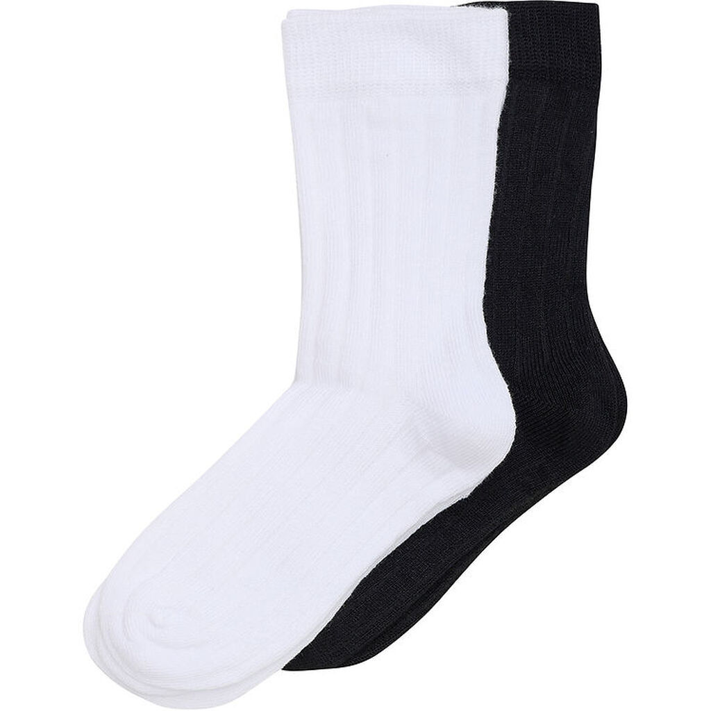 Minymo Strømper - 2 pak - Rib - Black