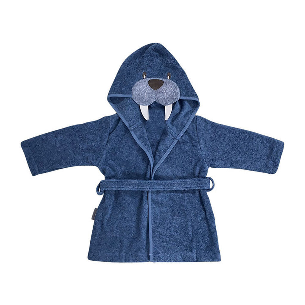 Nørgaard Madsens Badekåbe - Middle Blue m. Hvalros