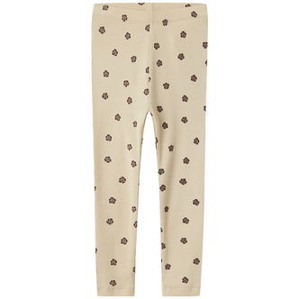 Name It Leggings - Rib - NmfLaikabna - Peyote m. Blomster