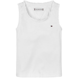 Tommy Hilfiger Tanktop - Essential Rib - Hvid m. Blonder