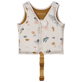 Liewood Svømmevest - 15-19 kg - Dove - Sea Creature/Sandy