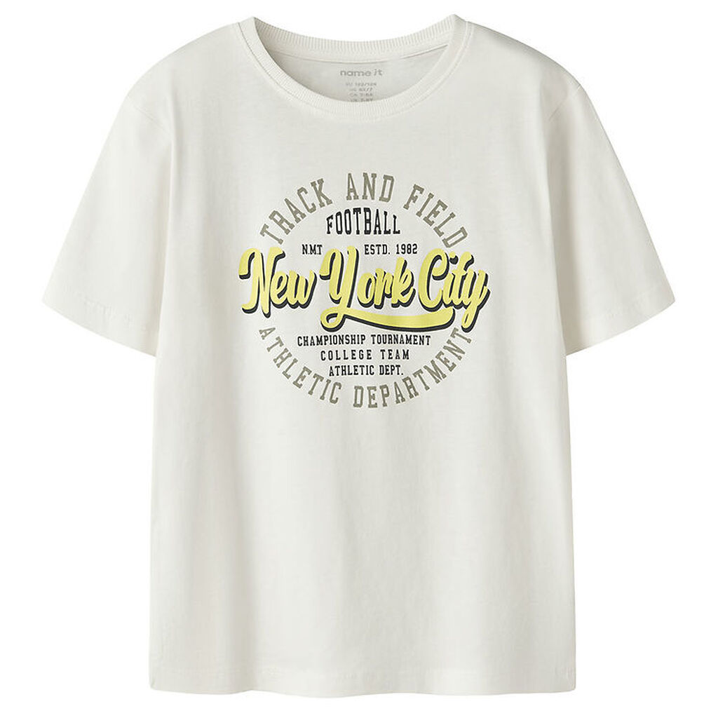 Name It T-shirt - NkmVilogo - Cloud Dancer/New York city
