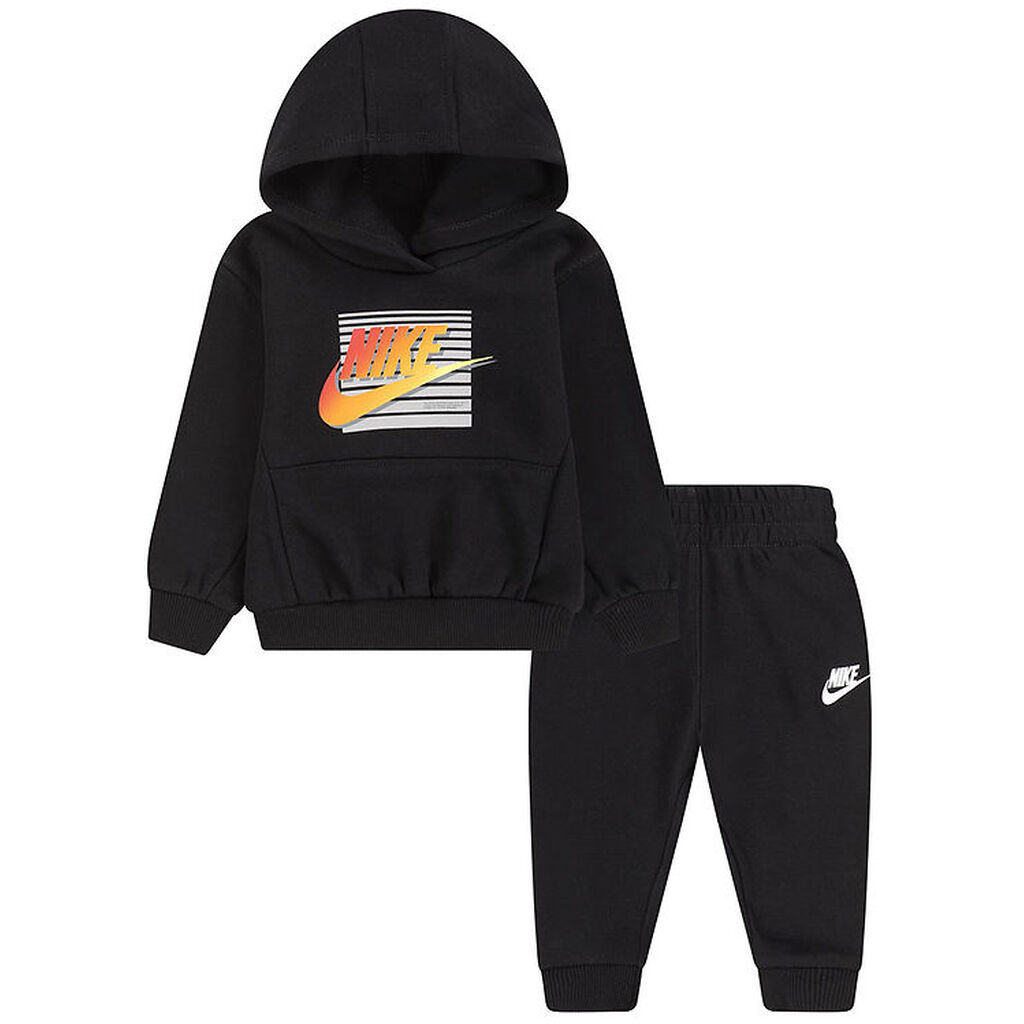 Nike Sweatsæt - Sort m. Orange