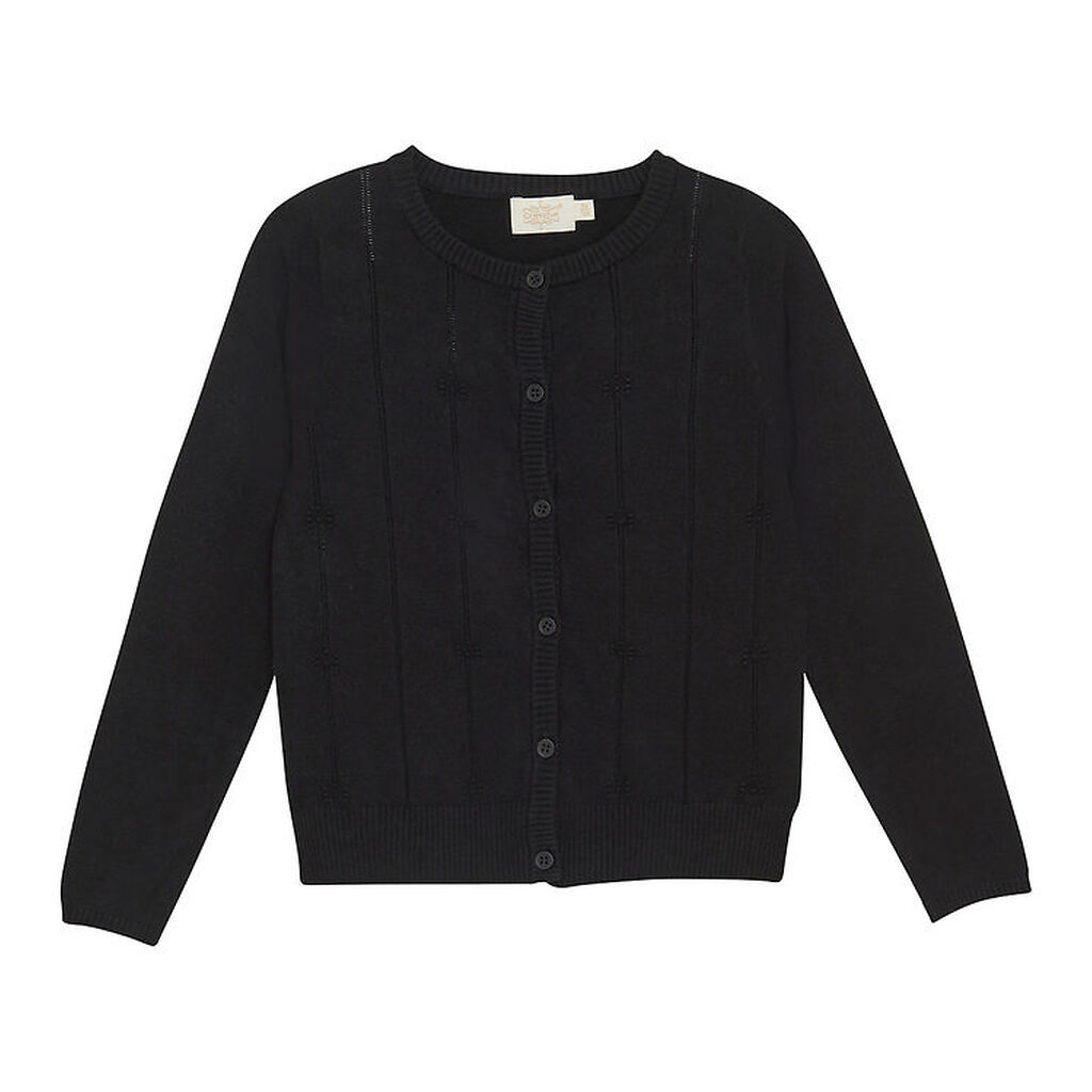 Creamie Cardigan - Strik - Pointelle - Sort