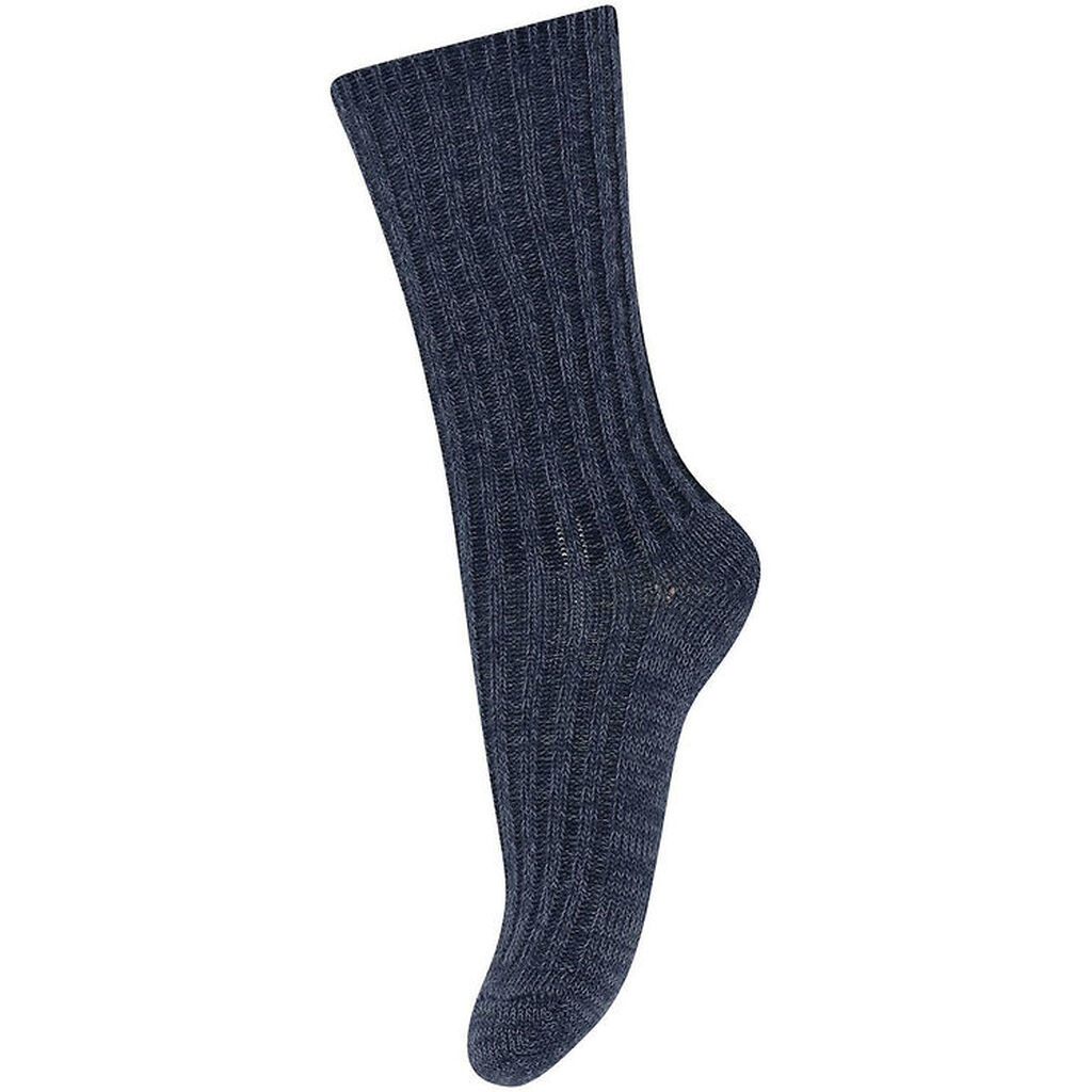 MP Strømper - Uld - Rib - Dark Denim Melange
