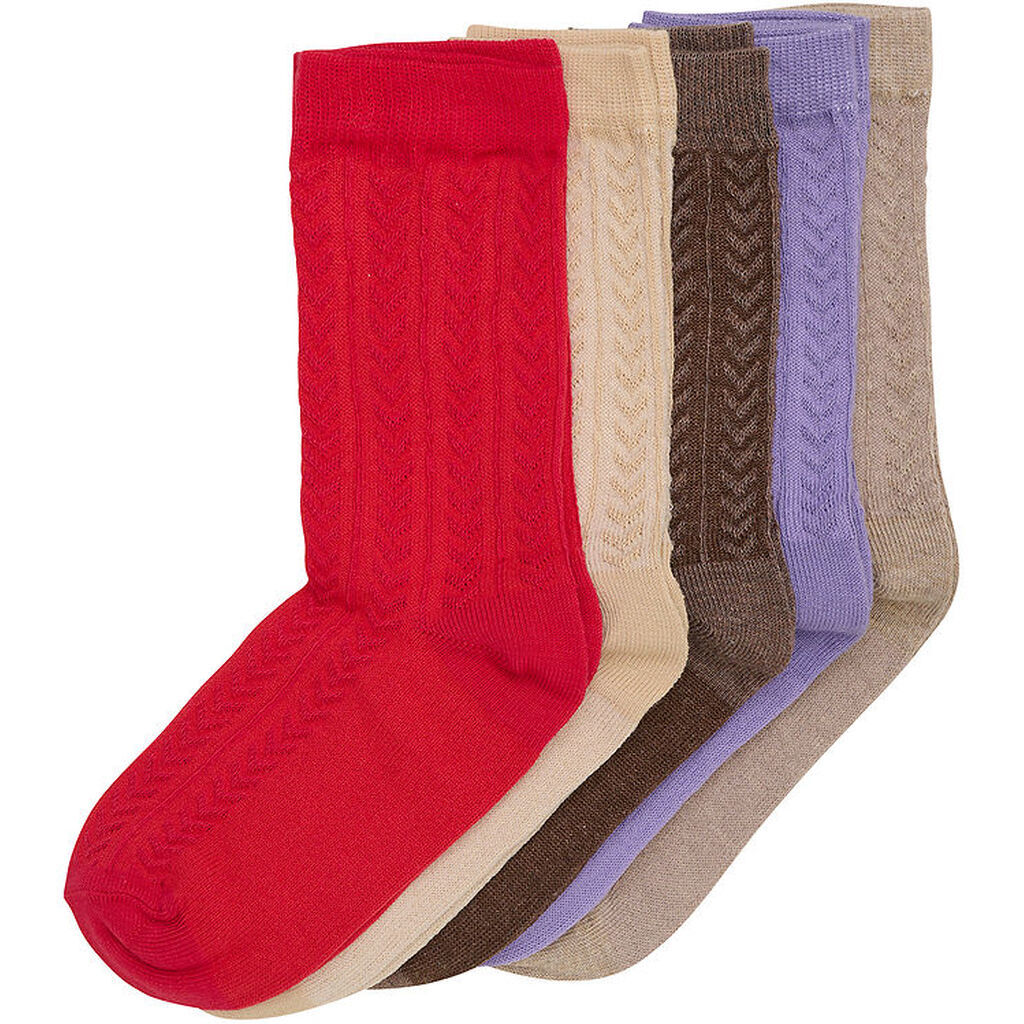 Minymo Strømper - 5 Pak - Red