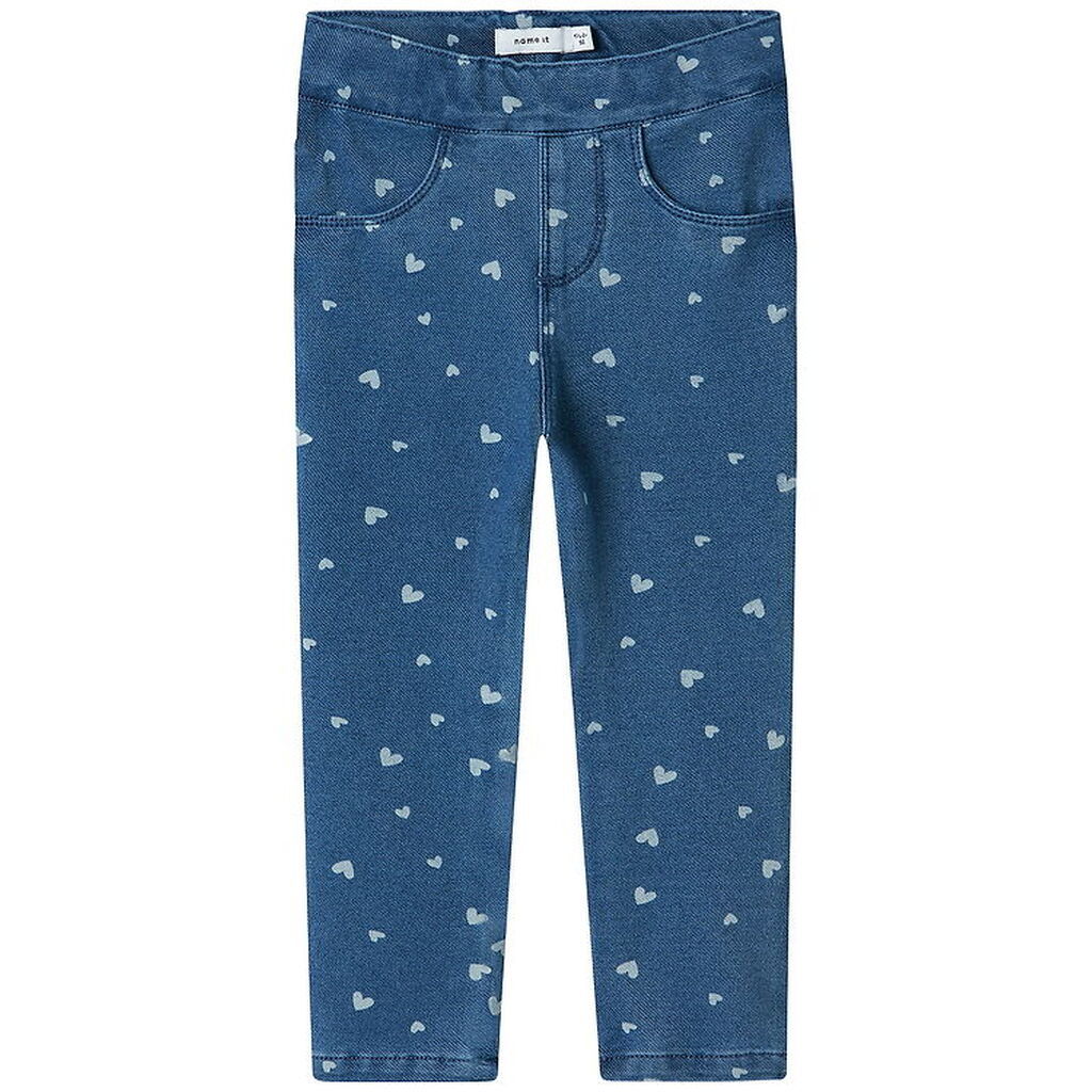 Name It Leggings - Noos - NmfSalli - Medium Blue Denim/Hearts
