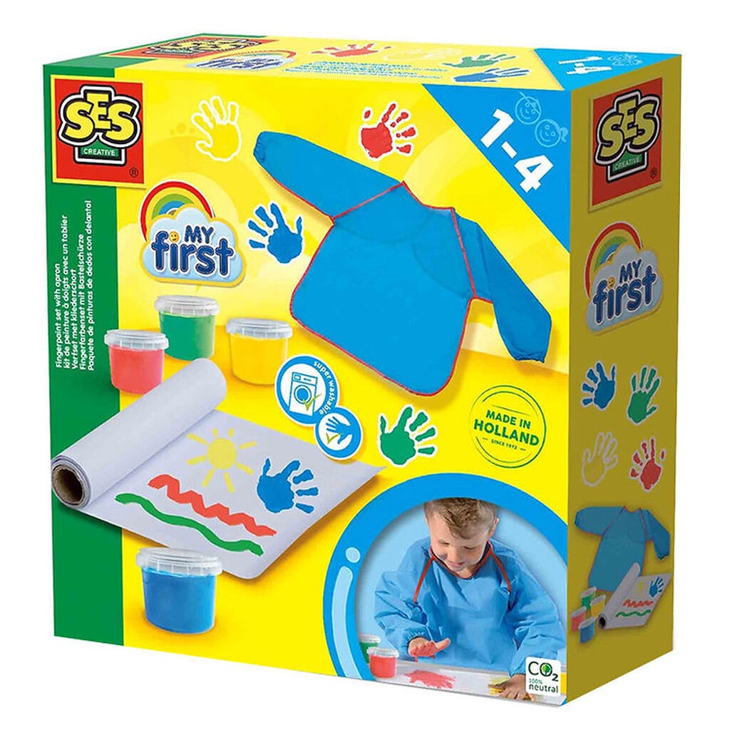 SES Creative - Min Første Fingermaling m. Forklæde