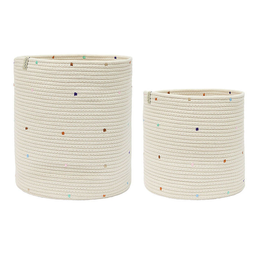 OYOY Opbevaringskurve - 2-pak - Cotton Rope - Konfetti - Mellow
