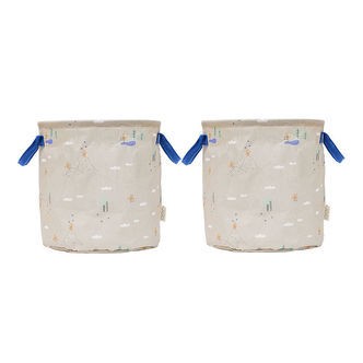 OYOY Opbevaringskurve - 2-pak - Foxy - Medium - Beige/Blue