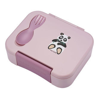 Carl Oscar Madkasse m. Gaffel/Ske - BentoBox - Pink m. Panda