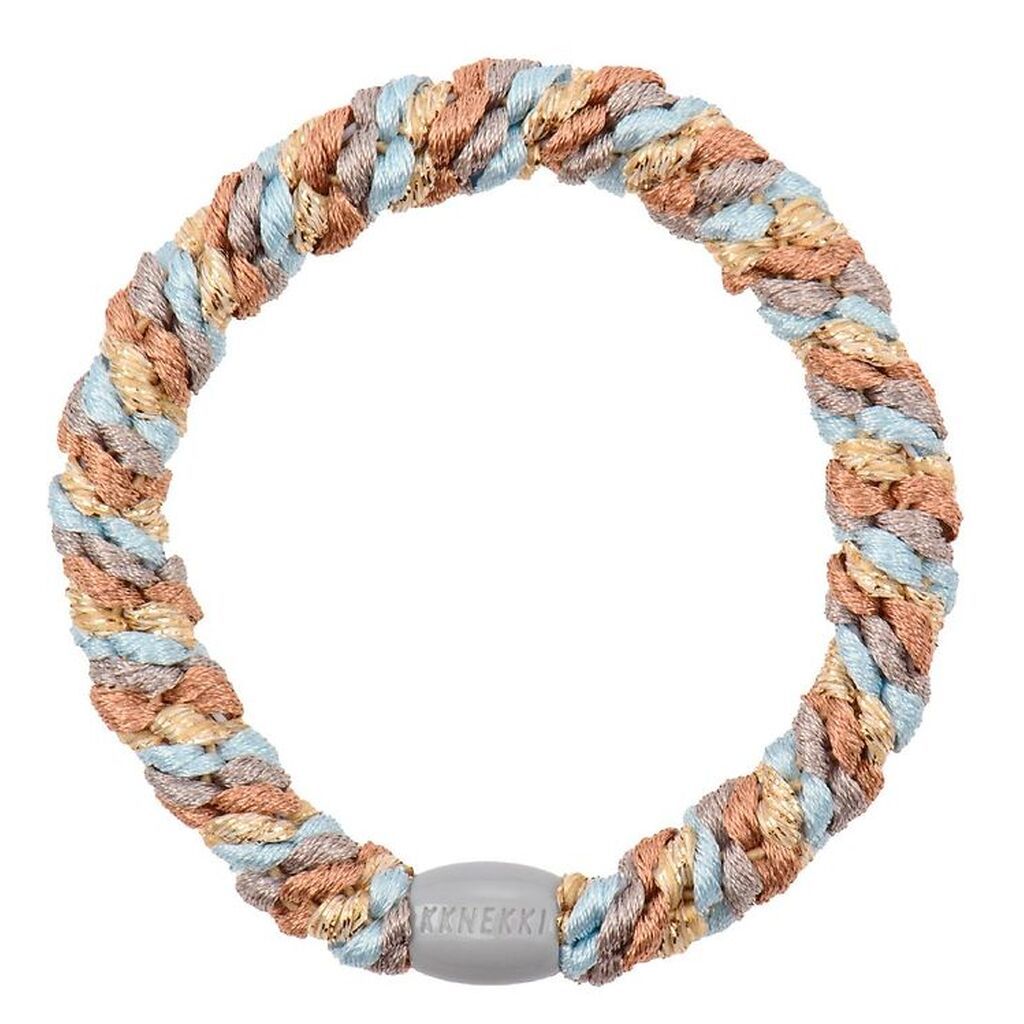 Kknekki Hårelastik - Lyseblå/Beige Glimmer