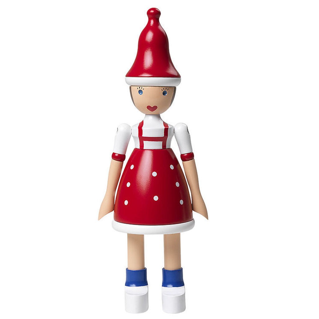 Kay Bojesen Træfigur - Jule Lise - 17,5 cm - Rød/Blå/Hvid