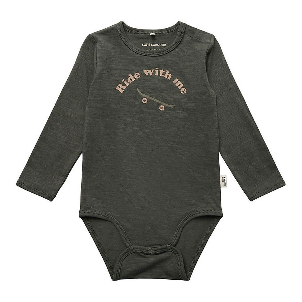 Sofie Schnoor Body l/æ - Forest Green m. Print