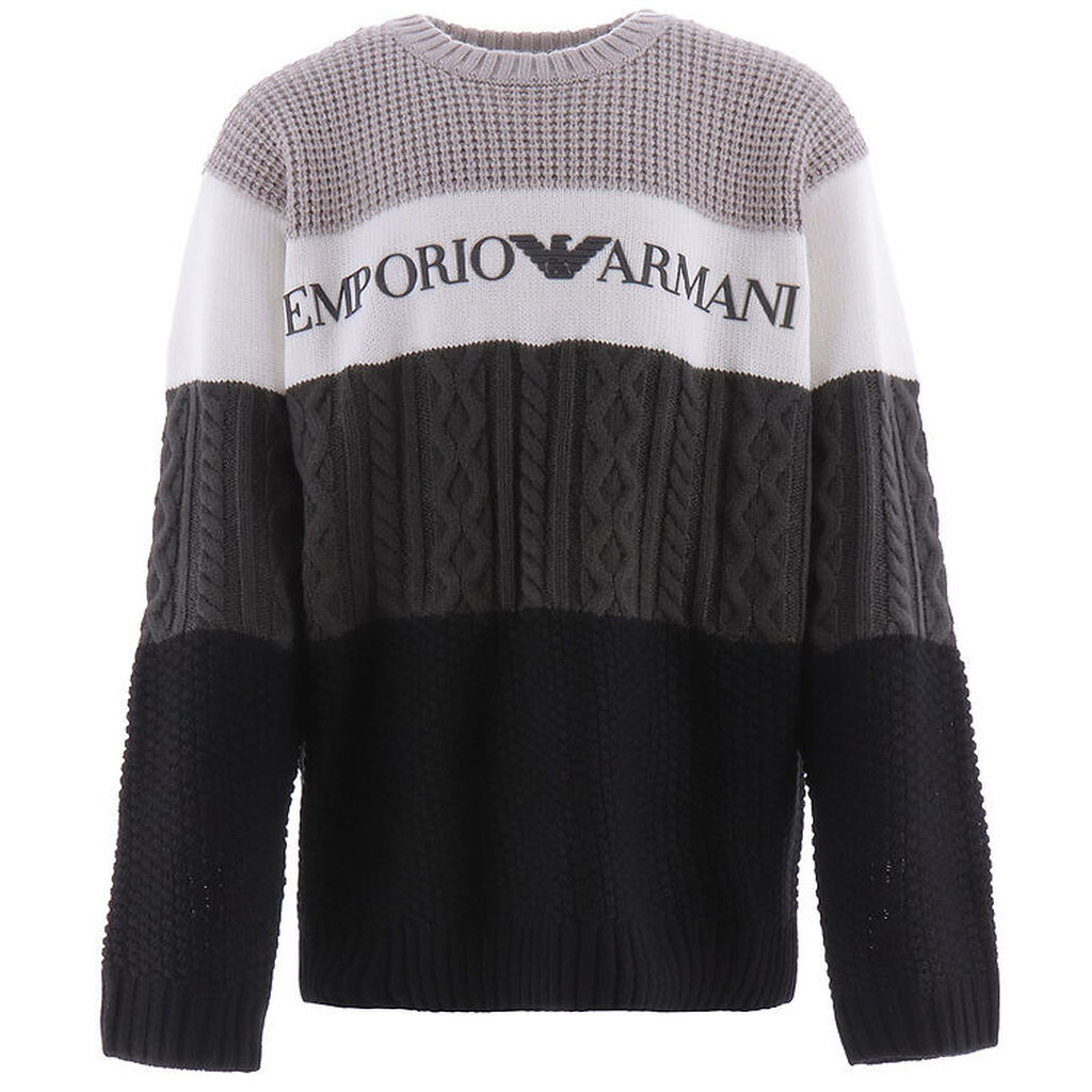 Emporio Armani Bluse - Akryl/Uld - Stripes Beige