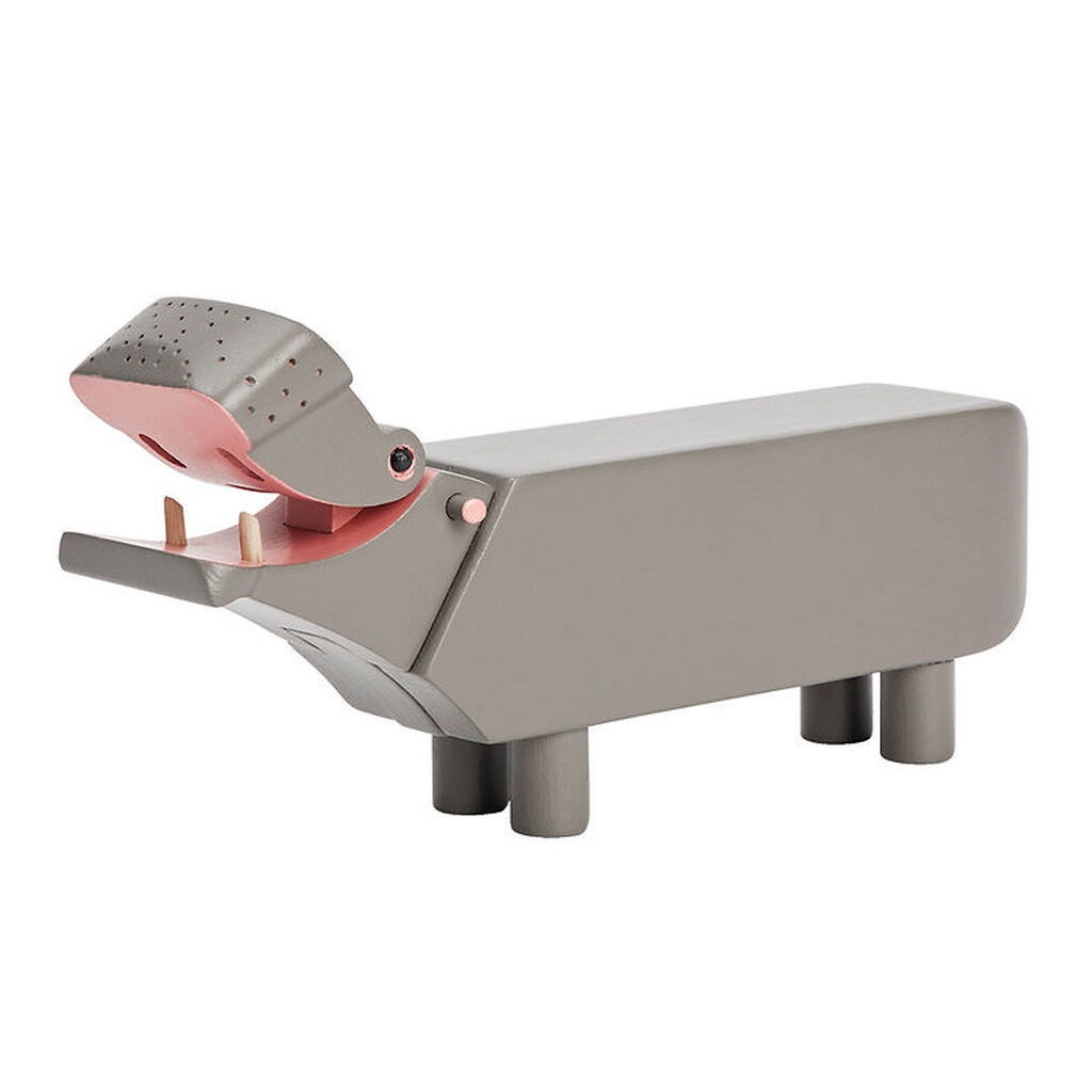 Kay Bojesen Træfigur - Flodhest - Liliput - 6 cm - Grå