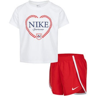 Nike Shortssæt - T-shirt/Shorts - University Red/Hvid