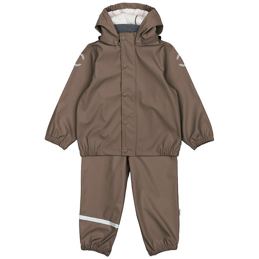 Mikk-Line Regntøj m. Seler - PU - Chocolate Chip