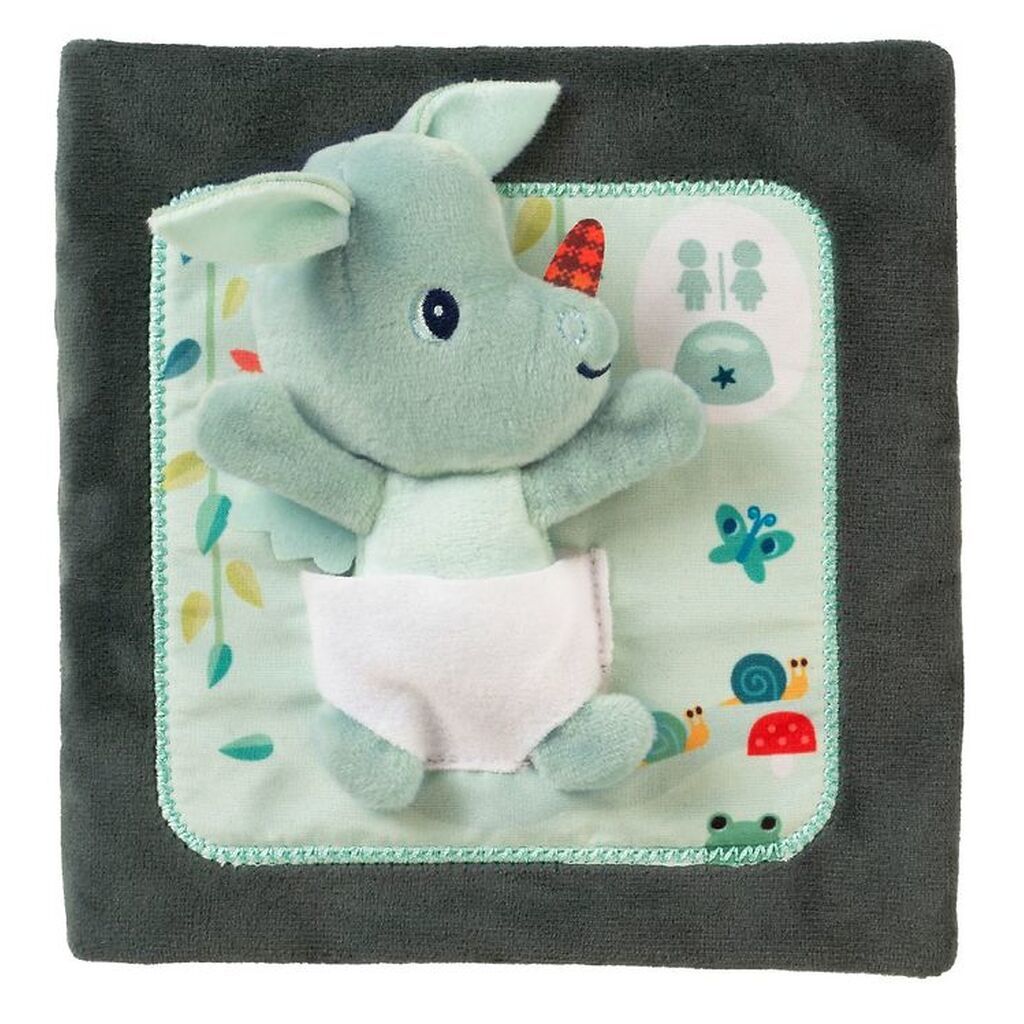 Lilliputiens Stofbog/Lærebog - Joe Knock Knock - Grøn