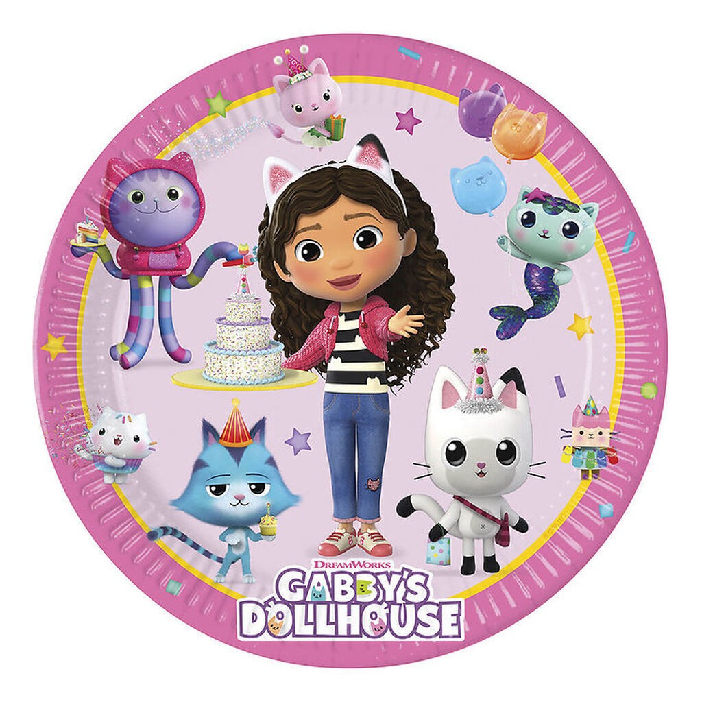 Decorata Party Paptallerkner - 8-pak - 23 cm - Gabby's Dollhouse