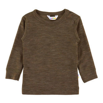 Joha Bluse - Uld/Silke - Brun Meleret