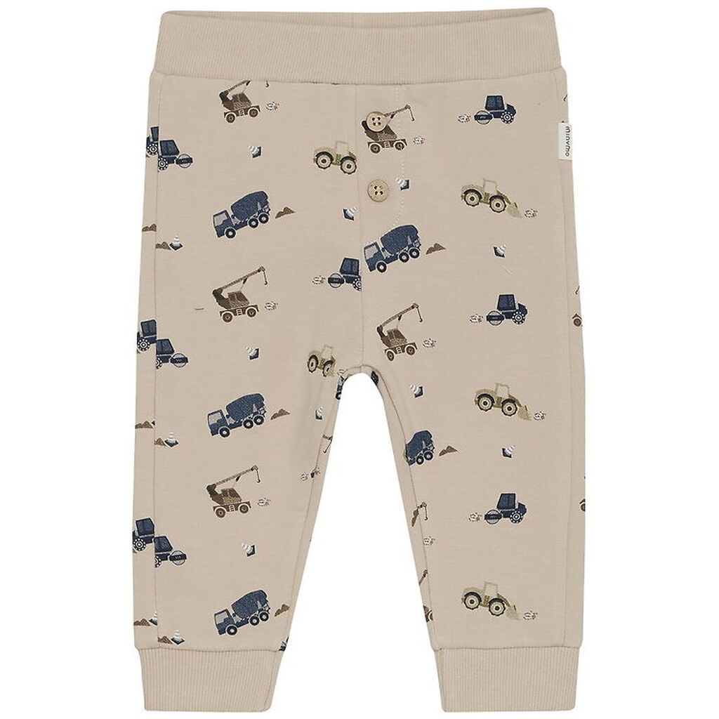 Minymo Sweatpants - Oxford Tan m. Arbejdsmaskiner