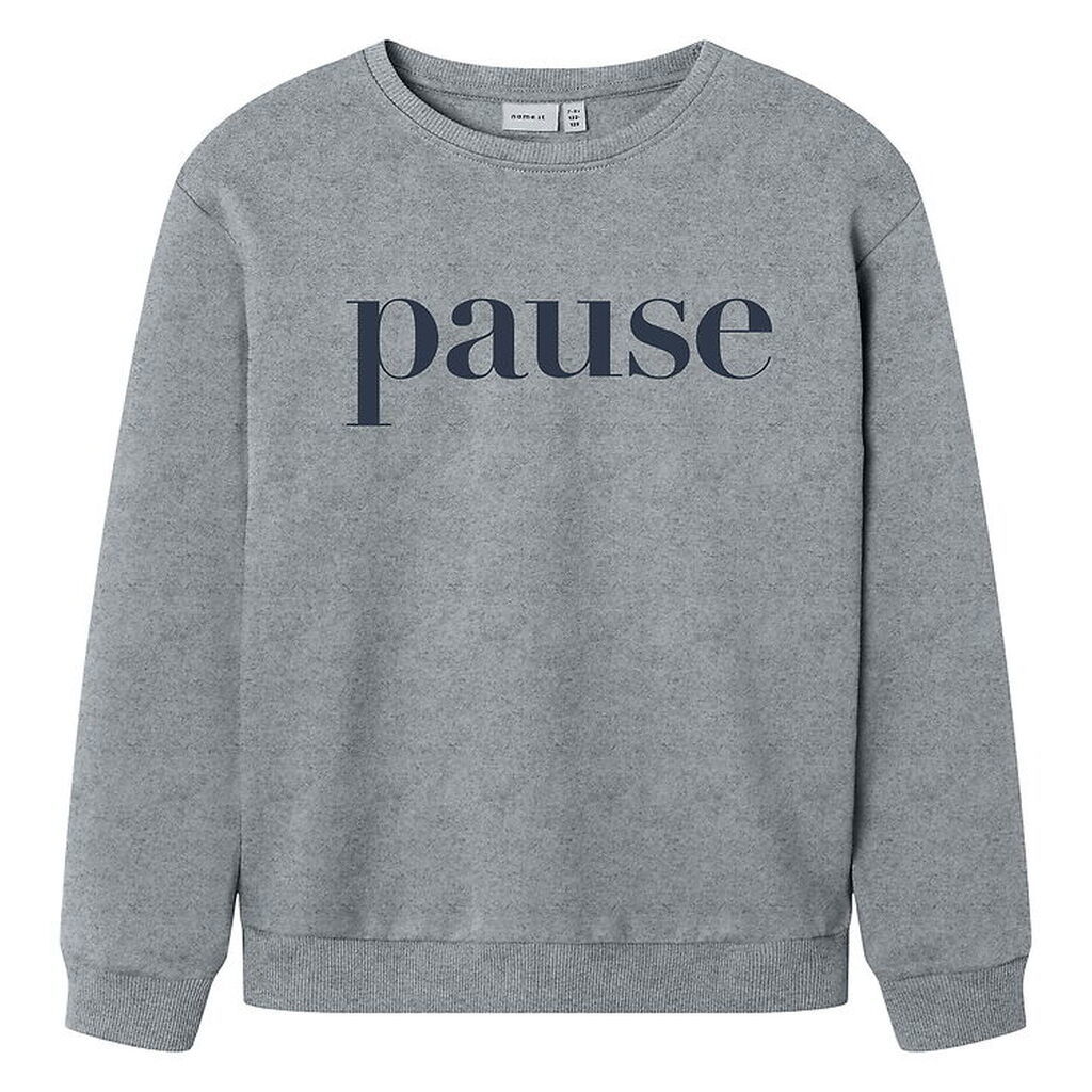 Name It Sweatshirt - NkmNello - Gråmeleret m. Print