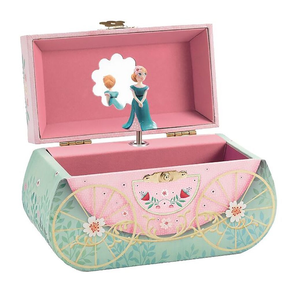 Djeco Smykkeskrin m. Musik - 14x17x8 cm - Køretur
