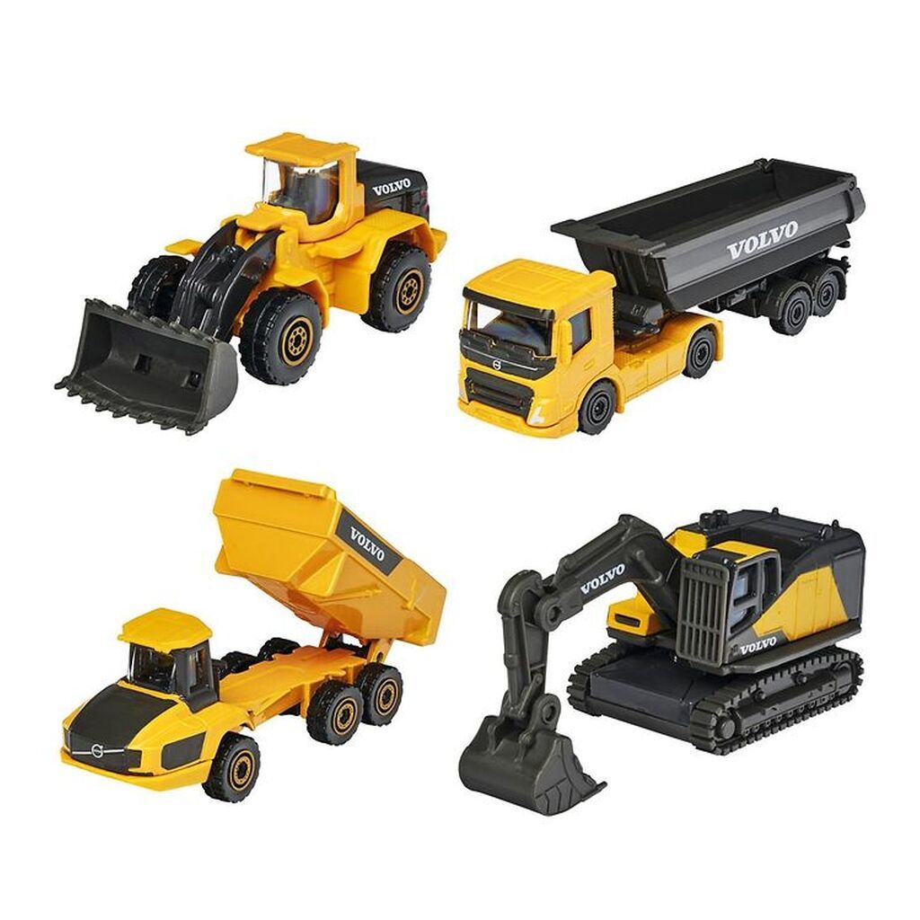 Majorette Legetøj - Volvo Arbejdsmaskiner - 4 stk