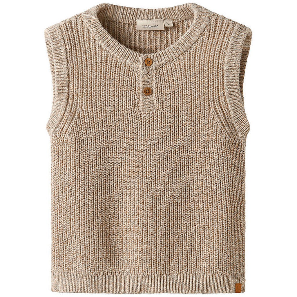 Lil Atelier Vest - Strik - NmmRokko - Oxford Tan/Melange