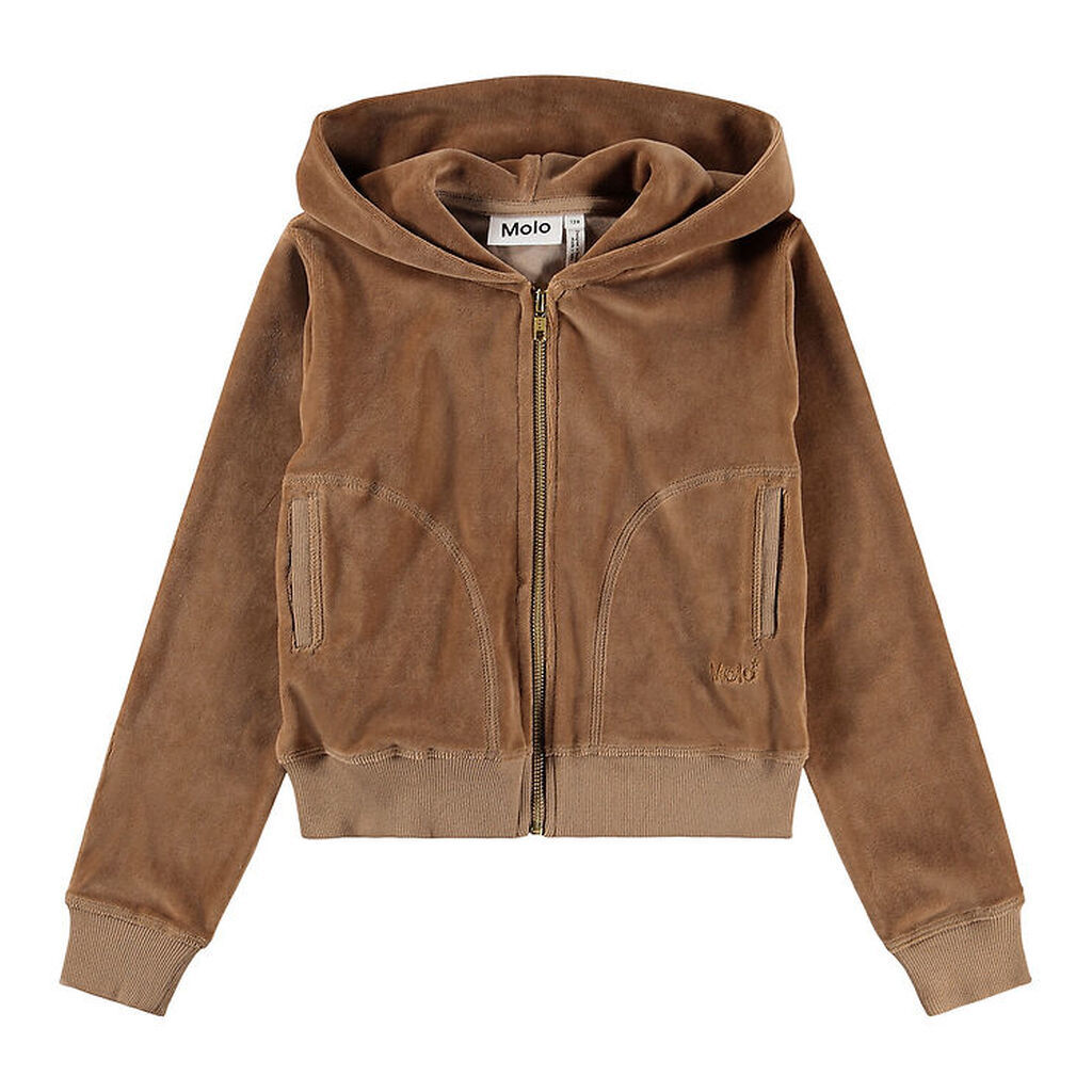 Molo Cardigan - Velour - Milla - Cocoa Bean
