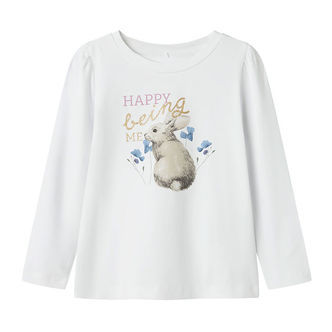 Name It Bluse - NmfScarlett - Bright White m. Print