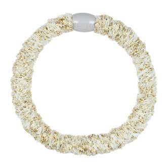 Kknekki Hårelastik - Lyseblå/Guld Velour m. Glimmer