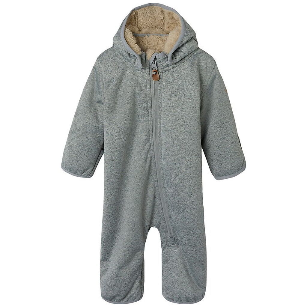 Name It Softshelldragt m. Fleece - NbnMada08 - Grey Melange m. Ø