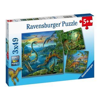 Ravensburger Puslespil - 3x49 Brikker - Dinosaur Facinaiton