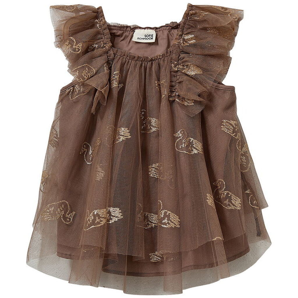 Sofie Schnoor Kjole - Tyl - BlossomSB - Brown m. Glitter
