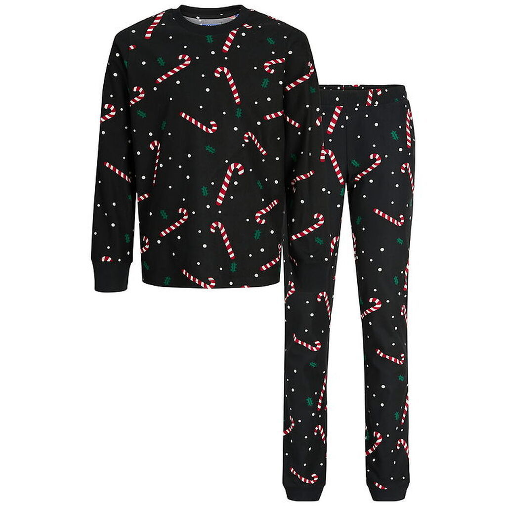 Jack & Jones Nattøj - JacTristan - Black/Candy Cane