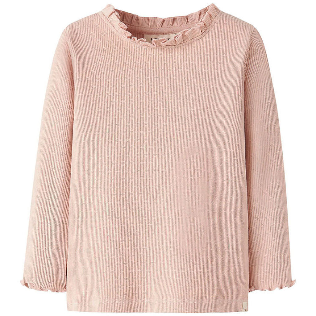 Lil Atelier Bluse - Rib - NmfNora - Cameo Rose m. Hulmønster
