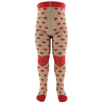 Hust and Claire Strømpebukser - HCFrankie - Biscuit m. Hjerter