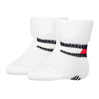 Tommy Hilfiger Strømper m. Antiskrid - 2-pak - Baby Flag - Hvid